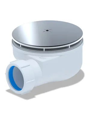 Сифон АНИ Пласт 1.1/2"х40мм для душевого поддона, слив 90мм, h-53мм, хром E350C