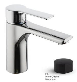 Смеситель для раковины FIMA Carlo Frattini однозахватный, фиксир. излив, черный матовый F3131NS