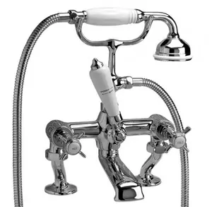 Смеситель на борт ванный Devon&Devon MARF20/BCR с лейкой и шлангом, хром