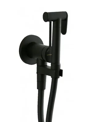 Гигиенический душ GATTONI RT010NO шаттаф,держатель, металлический шланг, чёрный матовый