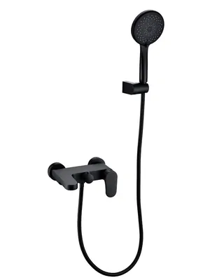 Смеситель Boheme 453-B для ванны/душа, настенный, однозахватный, с ручным душем, черный