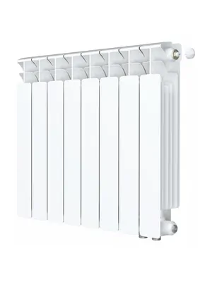 Радиатор биметаллический Rifar Ventil BVR 500 нижнее правое подключ., 8 секций, 1576 Вт, белый