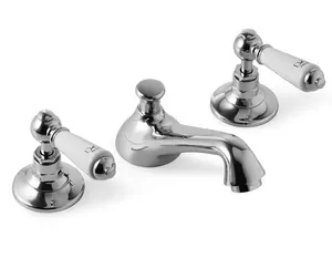 Смеситель для раковины Devon&Devon MARF46CR на 3 отверстия, д/к, хром/керамика белая