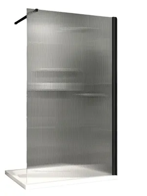 Душевая перегородка ABBER AG61101R8 (1000х2000) стекло 8мм,стекло рифленое/проф. черный