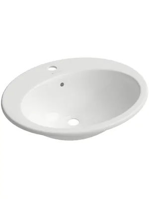 Раковина накладная Aqueduto 560х470х200 овальная, с переливом, белый глянцевый INS0310
