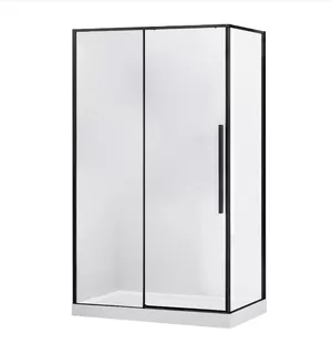 Стенка душевая GOOD DOOR BAS SP-90-C-B (90х195) профиль черный/стекло прозрачное
