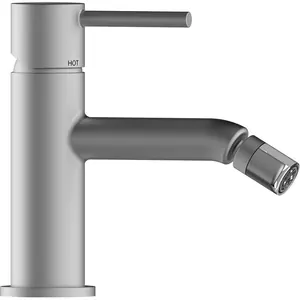 Смеситель для биде Bossini Z00702094 однозахватный, низкий излив, донный клапан, никель матовый