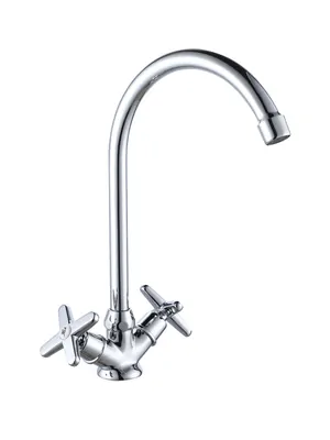 Смеситель для кухни Esko двухзахватный, на 1 отв., R-образный излив, хром STR519