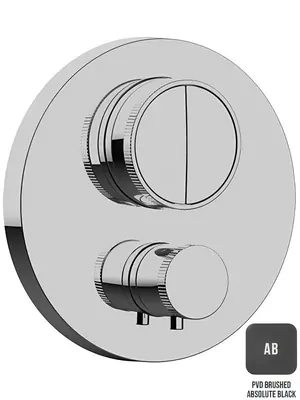 Смеситель для ванны/душа Almar термостат, встраиваемый на 2 потребителя, цвет черный брашированный E176632.AB