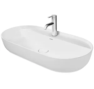 Раковина Duravit 800х400 шлифованная, белая матовая, выпуск с керамической крышкой 0380802600