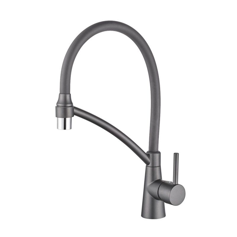 Смеситель Ledemе для кухни, гибкий излив, однозахватный, графит L4399U-12