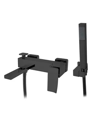 Смеситель Boheme 143-BB.2 для ванны/душа, настенный, однозахв, с ручным душем, черный