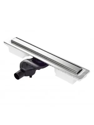 Душевой лоток BERGES 600 матовый хром, S-сифон боковой выпуск D50 H60, арт. 090117