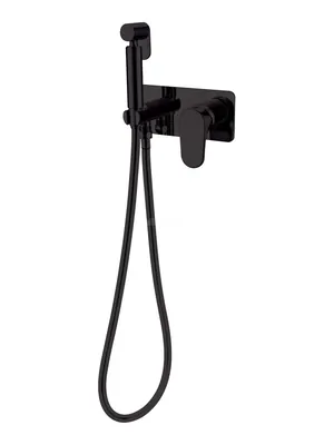 Смеситель Boheme 457-B с гигиеническим душем, встраиваемый, однозахв, с держателем, черный