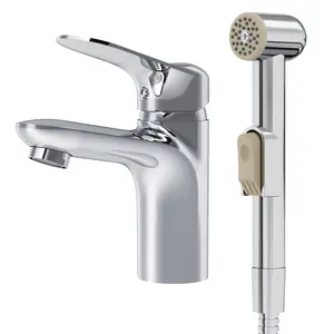 Смеситель AM.PM для умывальника, излив 95 мм, с гигиеническим душем, хром F85C03000