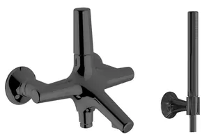 Смеситель для ванны/душа CISAL VI0001042Q настенный, однозахв., с душ. гарнитуром, черный титан