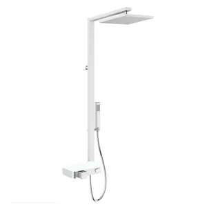 Душевая система Novellini 261х1114 мм, термостат, верхний и ручной душ, хром/белый T-A
