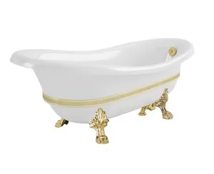 Ванна MIGLIORE DECOR 170x81 на лапах "LEONE" STANDART белая+золото 26982