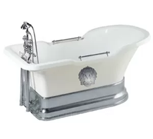 Ванна MIGLIORE 180x87 белая, на подиуме хром + 2 декора "MIGLIORE" 26311