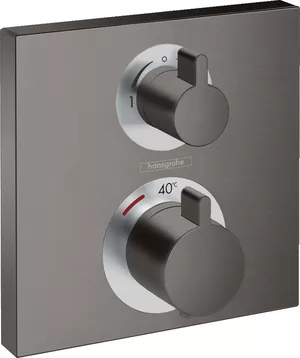 Смеситель Hansgrohe Square встраиваемый, термостат, 2 потребителя, шлиф черный хром 15714340