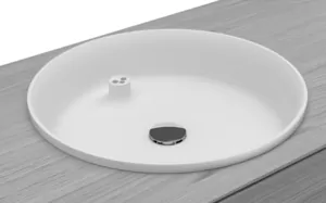 Раковина Keuco 460х460 встраиваемая, иск. камень, круглая, белый 33371700400