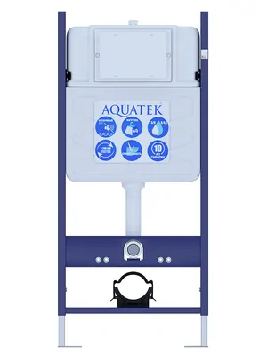 Инсталляция Aquatek Eсo Standart 50 для подвесного унитаза, двухрежимная, без клавиши INS-0000014