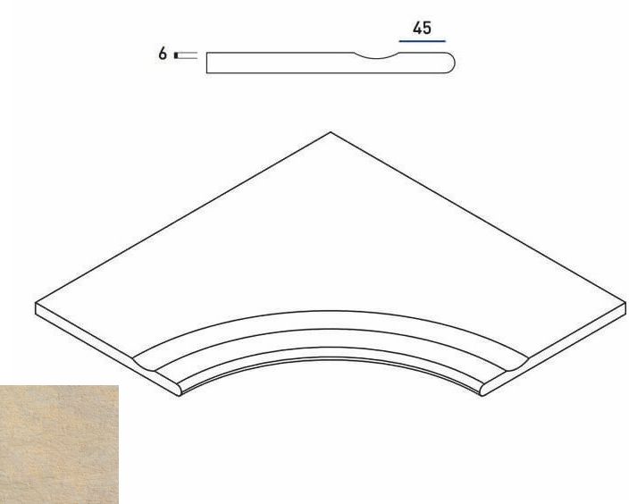 District X2 Sand Bordo Svasato Angolare Round 30 60X60 матовая