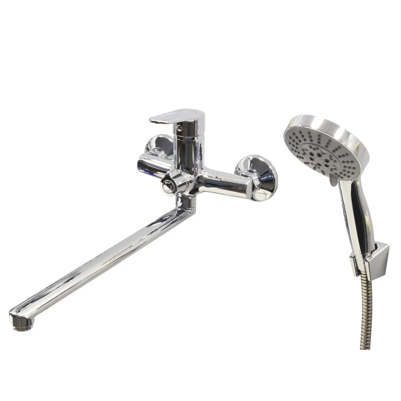 Смеситель для ванны/душа ESKO MI31 настенный, однозахватный, с ручным душем, хром