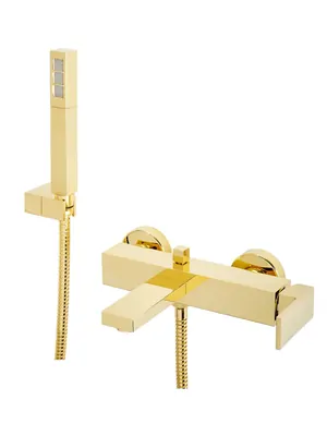 Смеситель для ванны/душа Migliore настенный, с душевым гарнитуром, золото 25391