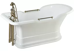 Ванна MIGLIORE 180x87 на подиуме, слив-перелив/ручки бронза 25811