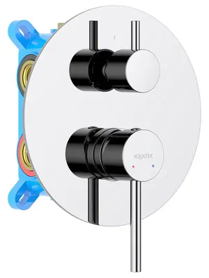 Смеситель для ванны/душа Aquatek AQ1347CR встраиваемый, 3 режима, однозахватный, цвет: хром