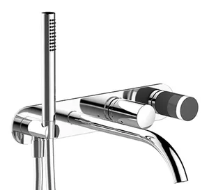 Смеситель для ванны Fantini встраиваемый, излив 20 см, лейка, шланг 15см, хром 6502S021SB