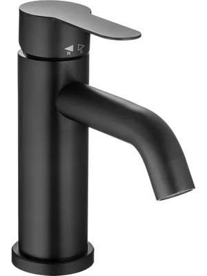 Смеситель для раковины Swedbe L11301B однозахватный, низкий излив 80мм, цвет: черный