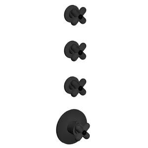 Смеситель для душа Fantini 60130603B термостат, встраиваемый на 4 секции, черный матовый