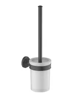 Ершик для унитаза Aquatek AQ4510MB подвесной, стекло матовое, цвет: черный матовый