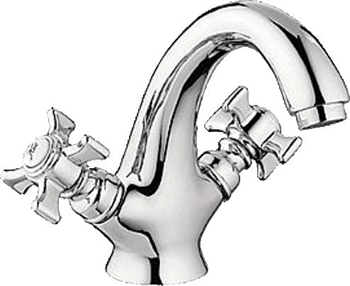 Смеситель Ledeme Н11 для раковины, двухзахватный, фиксированный излив, хром L1011