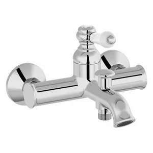 Смеситель для ванны/душа Jacob Delafon E24363-CP однозахватный, короткий излив, хром/белый