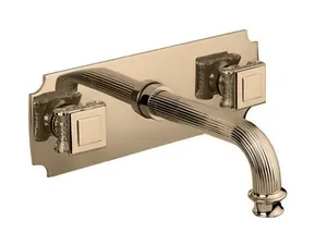 Смеситель CEZARES -BLS2-02-O для умывальника, встраиваемый, донный клапан, бронза/ручки металл