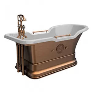 Ванна MIGLIORE 180x87 бронза, на подиуме бронза + 2 декора "MIGLIORE" 26173