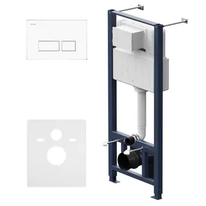 Инсталляция AM.PM для подвесного унитаза I012704.7001 с пневматической клавишей S, белая