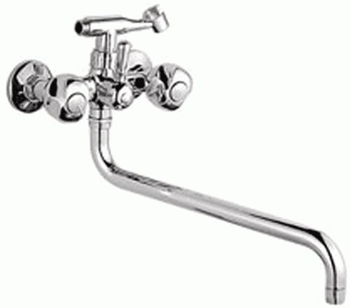 Смеситель Ledemе Н26 настенный, для ванны и душа, с душевой лейкой, двухзахватный, хром L2626