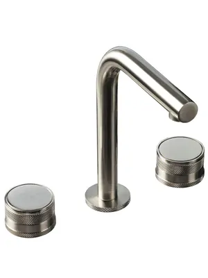 Смеситель Boheme Prestige 152-NB-PR для раковины, на 3 отверстия, двухзахватный, никель браш