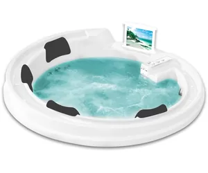 Гидромассажная встраиваемая ванна Gemy G9090 O (1900х1900х900) аэромассаж,хромотерапия, LCD TV