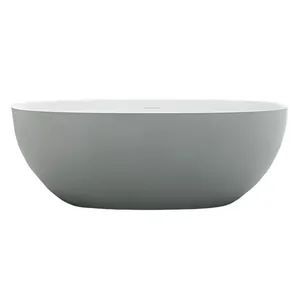 Ванна из искусственного камня Abber (1600x750) отдельностоящая, слив-пер, белая мат AS9624-1.6