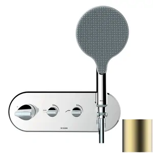 Смеситель для душа Bossini Z00520043 встраиваемый, термостат, 2 выход, с руч.душем, сат.золото