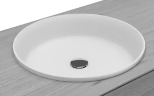 Раковина Keuco 460х460 встраиваемая, иск. камень, круглая, белый 33370700400