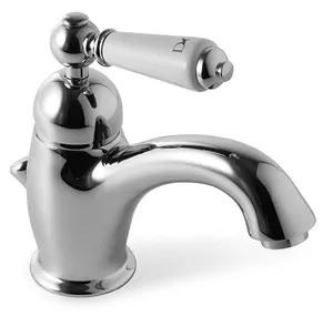 Смеситель для раковины Devon&Devon MARF58CR однорычажный, ручка белая керамика, хром