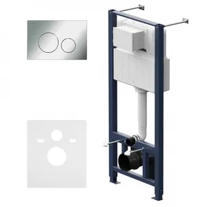 Инсталляция AM.PM для подвесного унитаза I012704.9051 с пневматической клавишей L глянц.хром