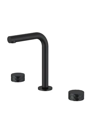 Смеситель Boheme 152-B для раковины, на 3 отверстия, двухзахватный, ручки diamond, черный