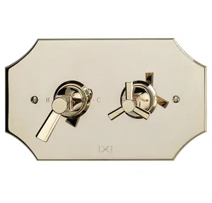 Смеситель термостатический для душа Devon&Devon 2249OT встраиваемый, внеш. часть,св. золото